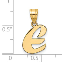 14k Polished Script Letter E Initial Pendant-YC1438E