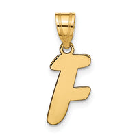 14k Polished Script Letter F Initial Pendant-YC1438F