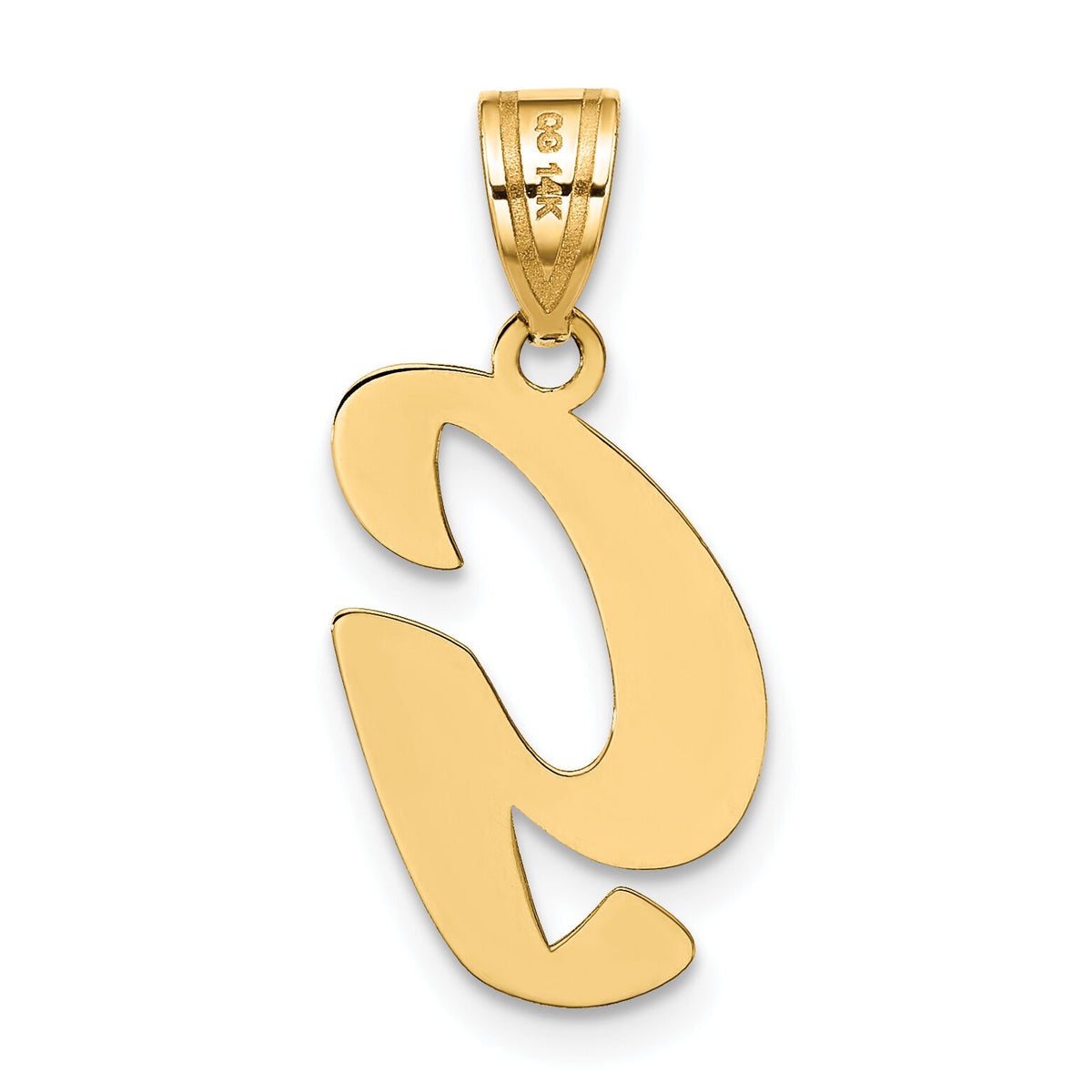 14k Polished Script Letter G Initial Pendant-YC1438G