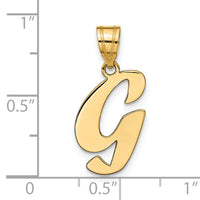 14k Polished Script Letter G Initial Pendant-YC1438G