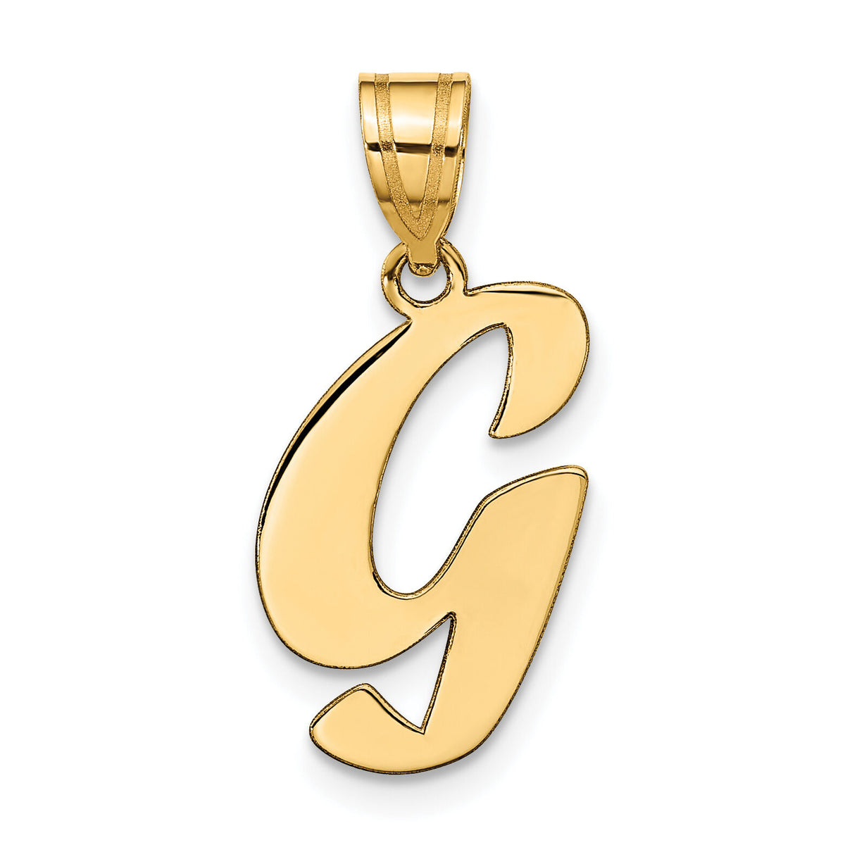 14k Polished Script Letter G Initial Pendant-YC1438G