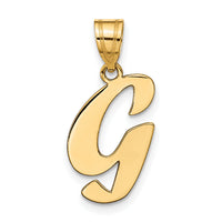 14k Polished Script Letter G Initial Pendant-YC1438G