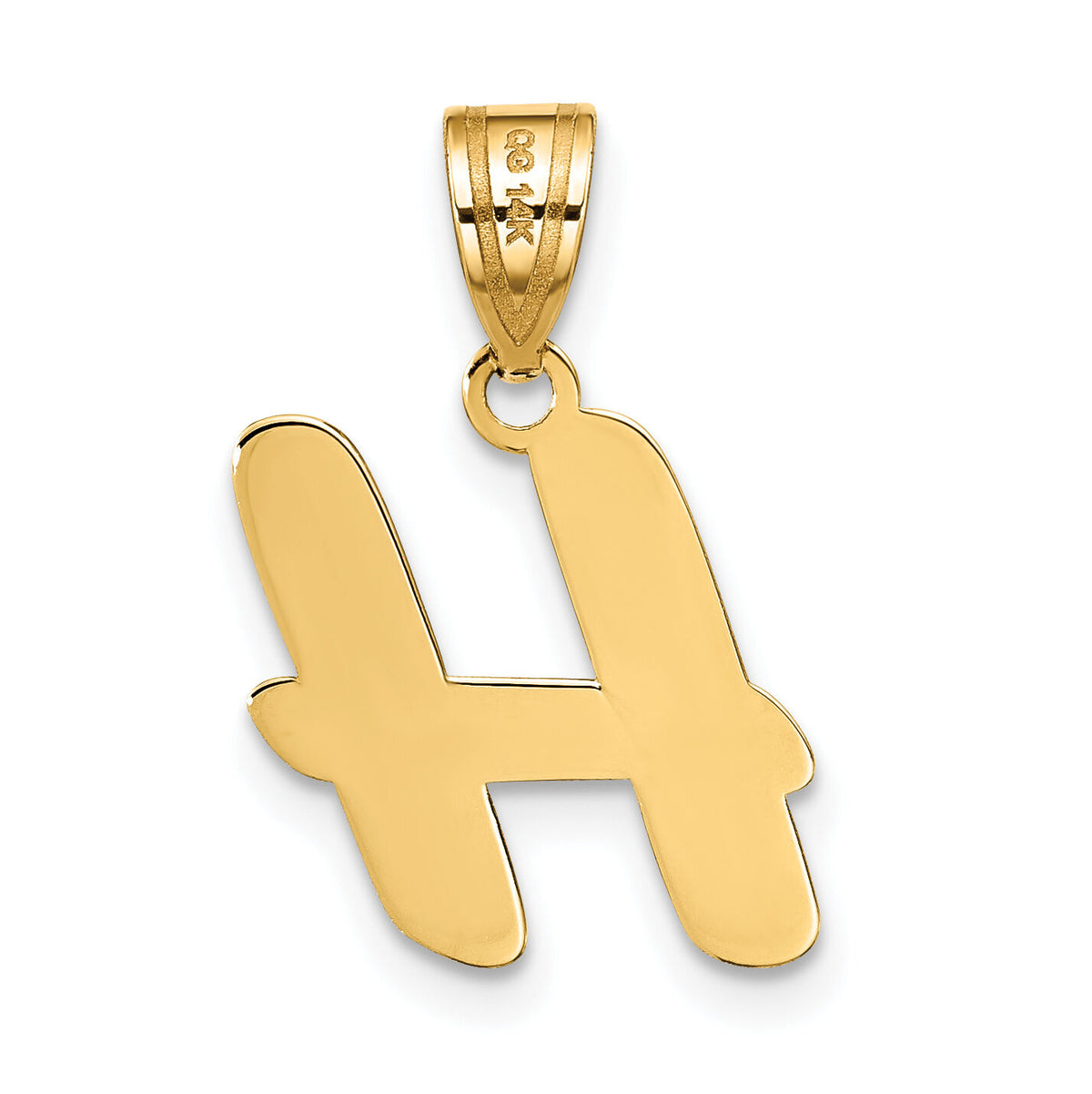 14k Polished Script Letter H Initial Pendant-YC1438H