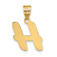 14k Polished Script Letter H Initial Pendant-YC1438H