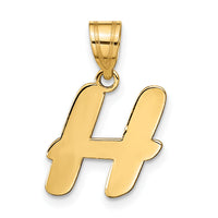 14k Polished Script Letter H Initial Pendant-YC1438H