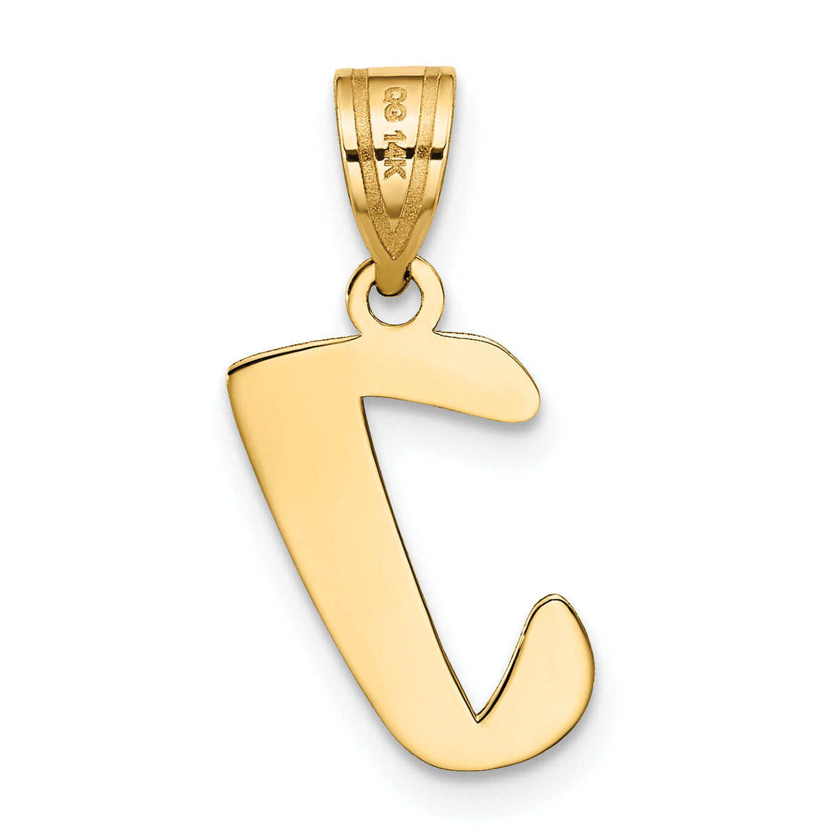 14k Polished Script Letter I Initial Pendant-YC1438I