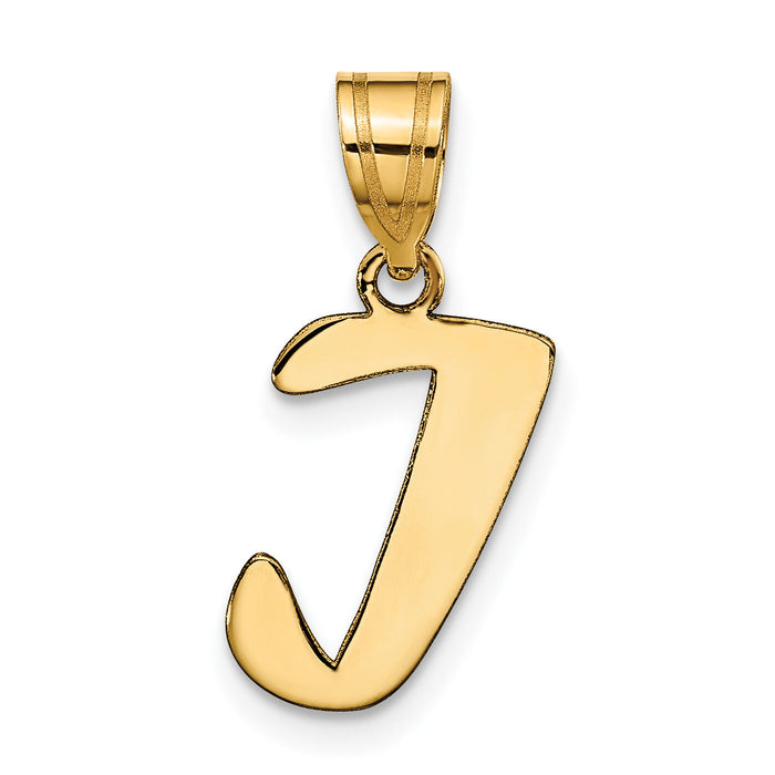 14k Polished Script Letter I Initial Pendant-YC1438I