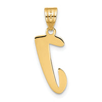 14k Polished Script Letter J Initial Pendant-YC1438J