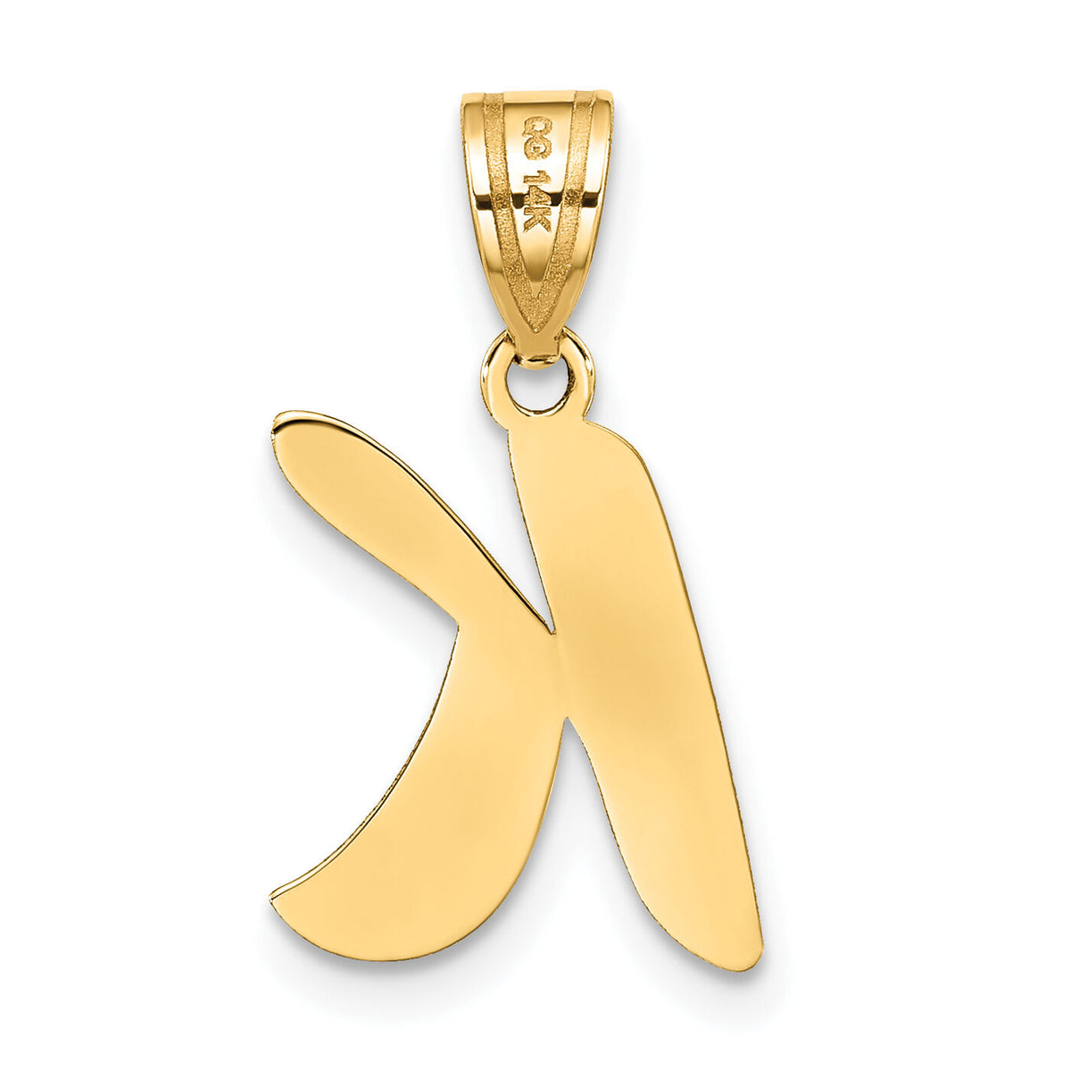 14k Polished Script Letter K Initial Pendant-YC1438K