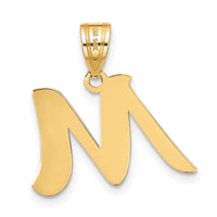 14k Polished Script Letter M Initial Pendant-YC1438M
