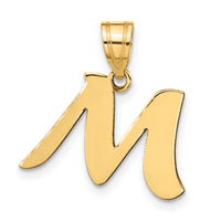 14k Polished Script Letter M Initial Pendant-YC1438M