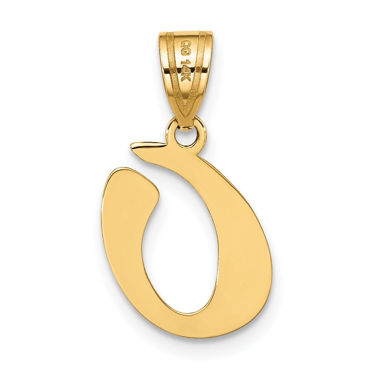 14k Polished Script Letter O Initial Pendant-YC1438O
