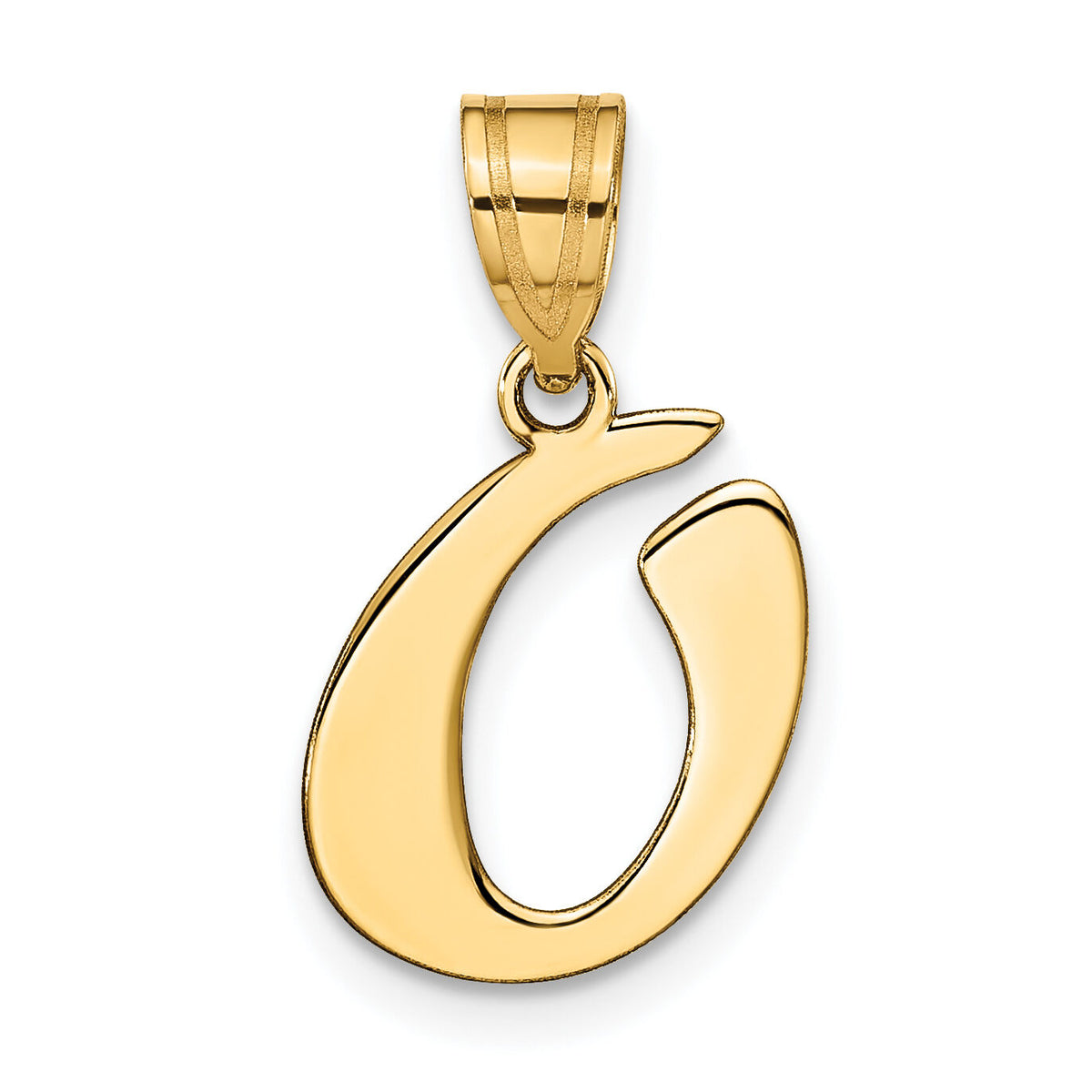 14k Polished Script Letter O Initial Pendant-YC1438O