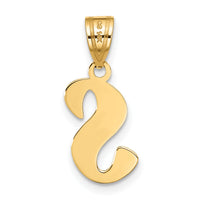 14k Polished Script Letter S Initial Pendant-YC1438S
