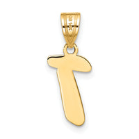 14k Polished Script Letter T Initial Pendant-YC1438T