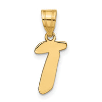 14k Polished Script Letter T Initial Pendant-YC1438T