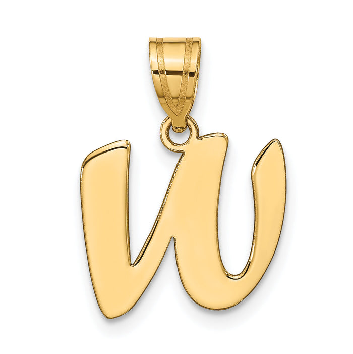 14k Polished Script Letter W Initial Pendant-YC1438W