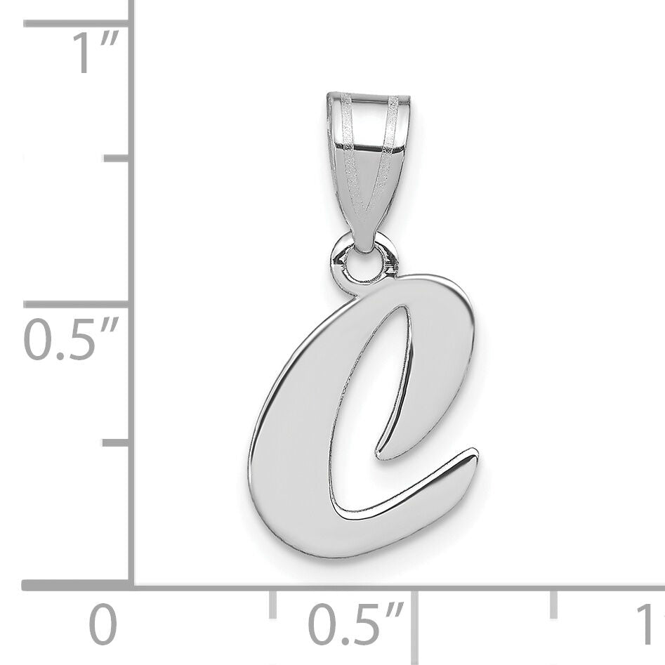 14kw Polished Script Letter C Initial Pendant-YC1438WC