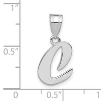 14kw Polished Script Letter C Initial Pendant-YC1438WC