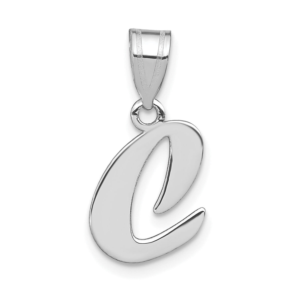 14kw Polished Script Letter C Initial Pendant-YC1438WC