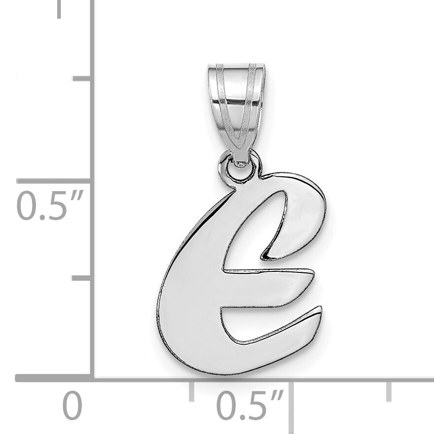 14kw Polished Script Letter E Initial Pendant-YC1438WE