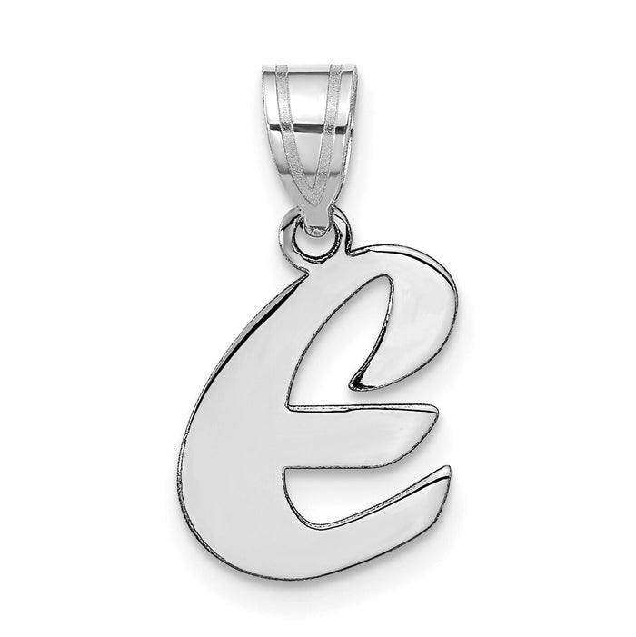 14kw Polished Script Letter E Initial Pendant-YC1438WE