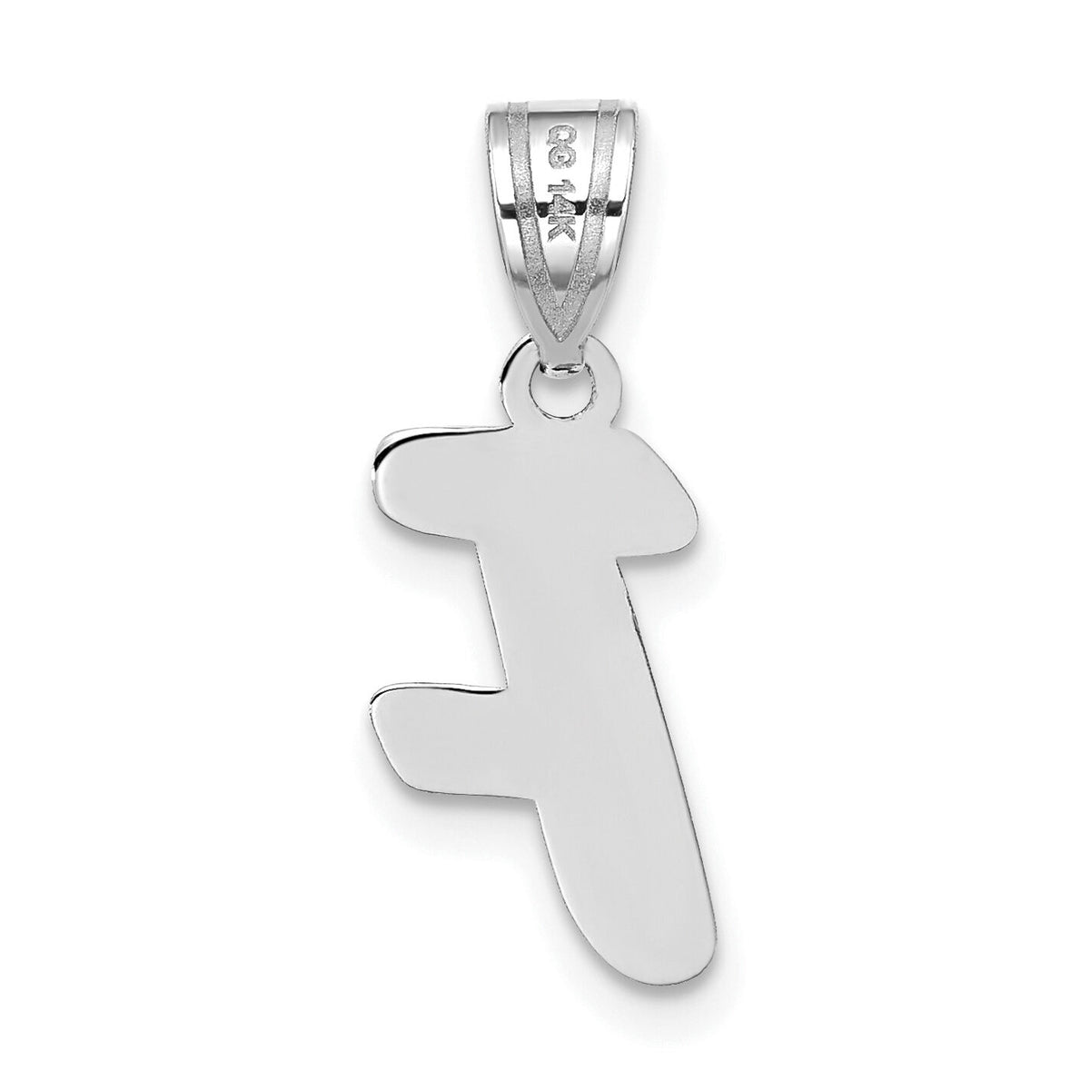 14kw Polished Script Letter F Initial Pendant-YC1438WF