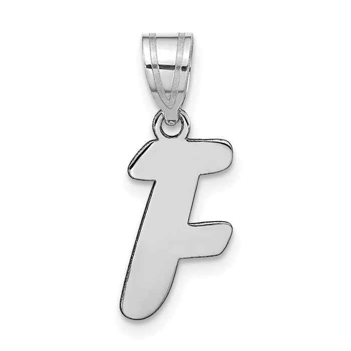 14kw Polished Script Letter F Initial Pendant-YC1438WF