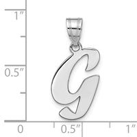 14kw Polished Script Letter G Initial Pendant-YC1438WG