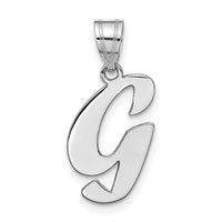 14kw Polished Script Letter G Initial Pendant-YC1438WG