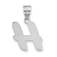 14kw Polished Script Letter H Initial Pendant-YC1438WH