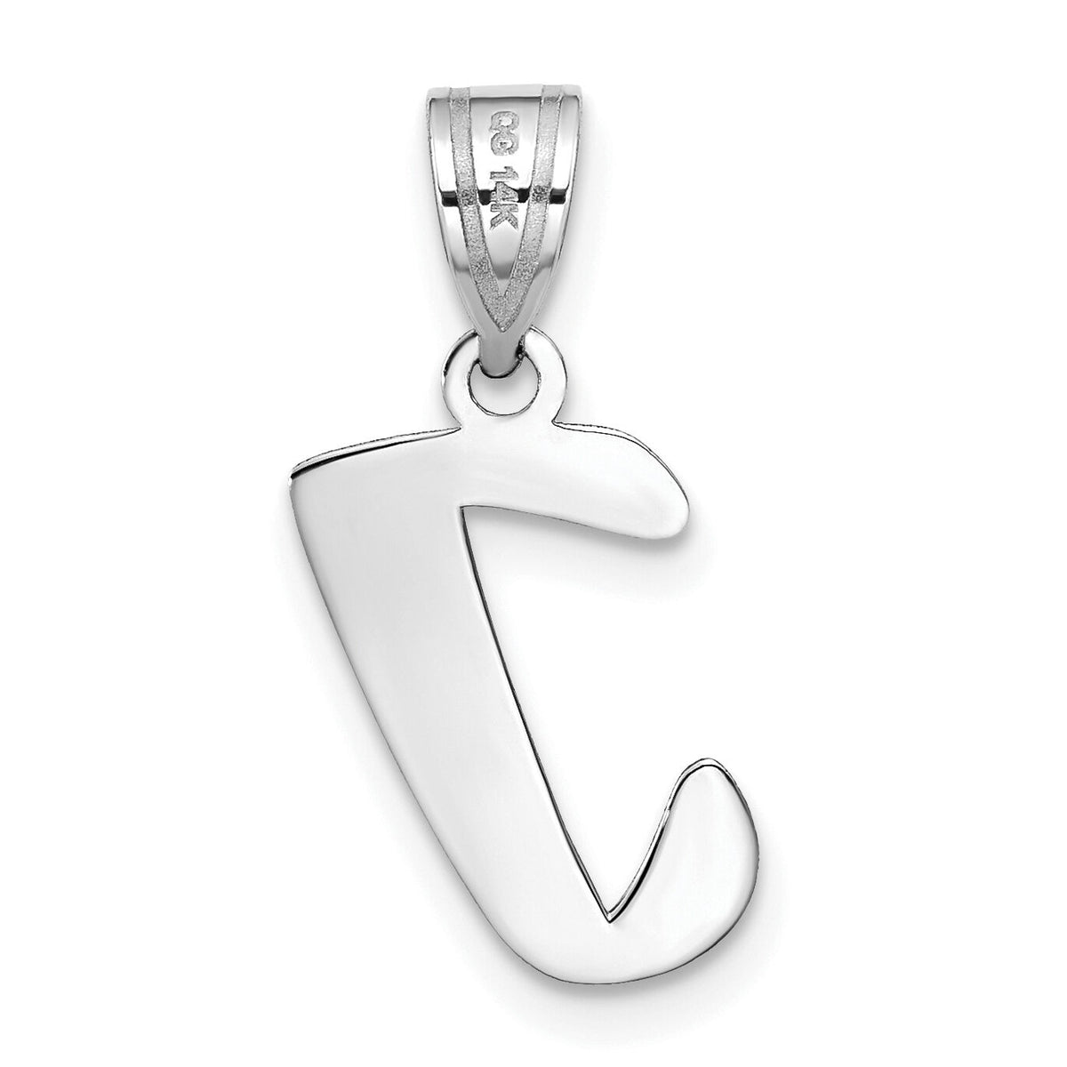 14kw Polished Script Letter I Initial Pendant-YC1438WI