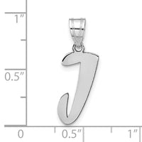 14kw Polished Script Letter J Initial Pendant-YC1438WJ