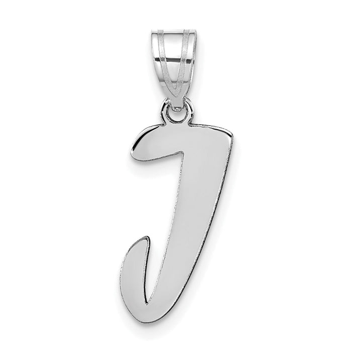 14kw Polished Script Letter J Initial Pendant-YC1438WJ