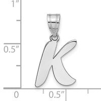 14kw Polished Script Letter K Initial Pendant-YC1438WK