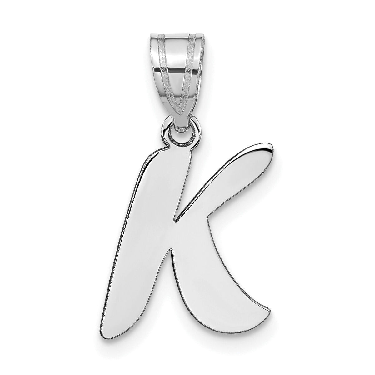 14kw Polished Script Letter K Initial Pendant-YC1438WK