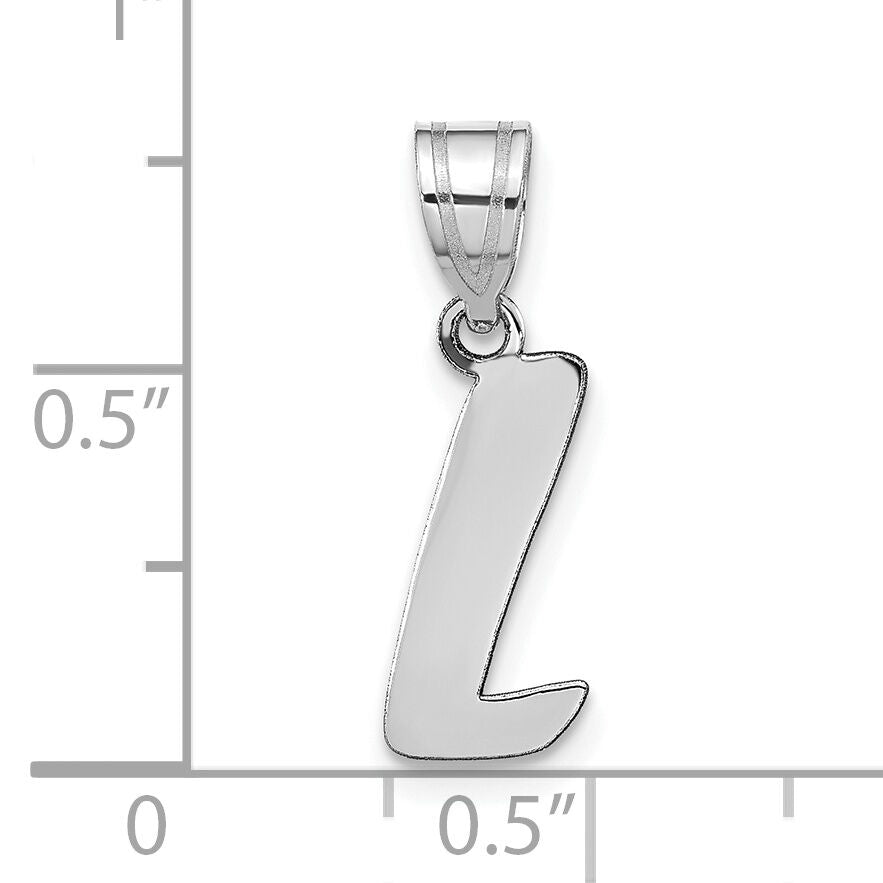 14kw Polished Script Letter L Initial Pendant-YC1438WL