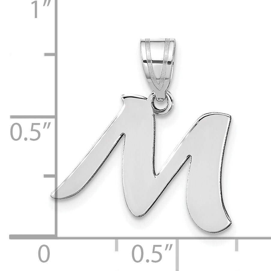 14kw Polished Script Letter M Initial Pendant-YC1438WM