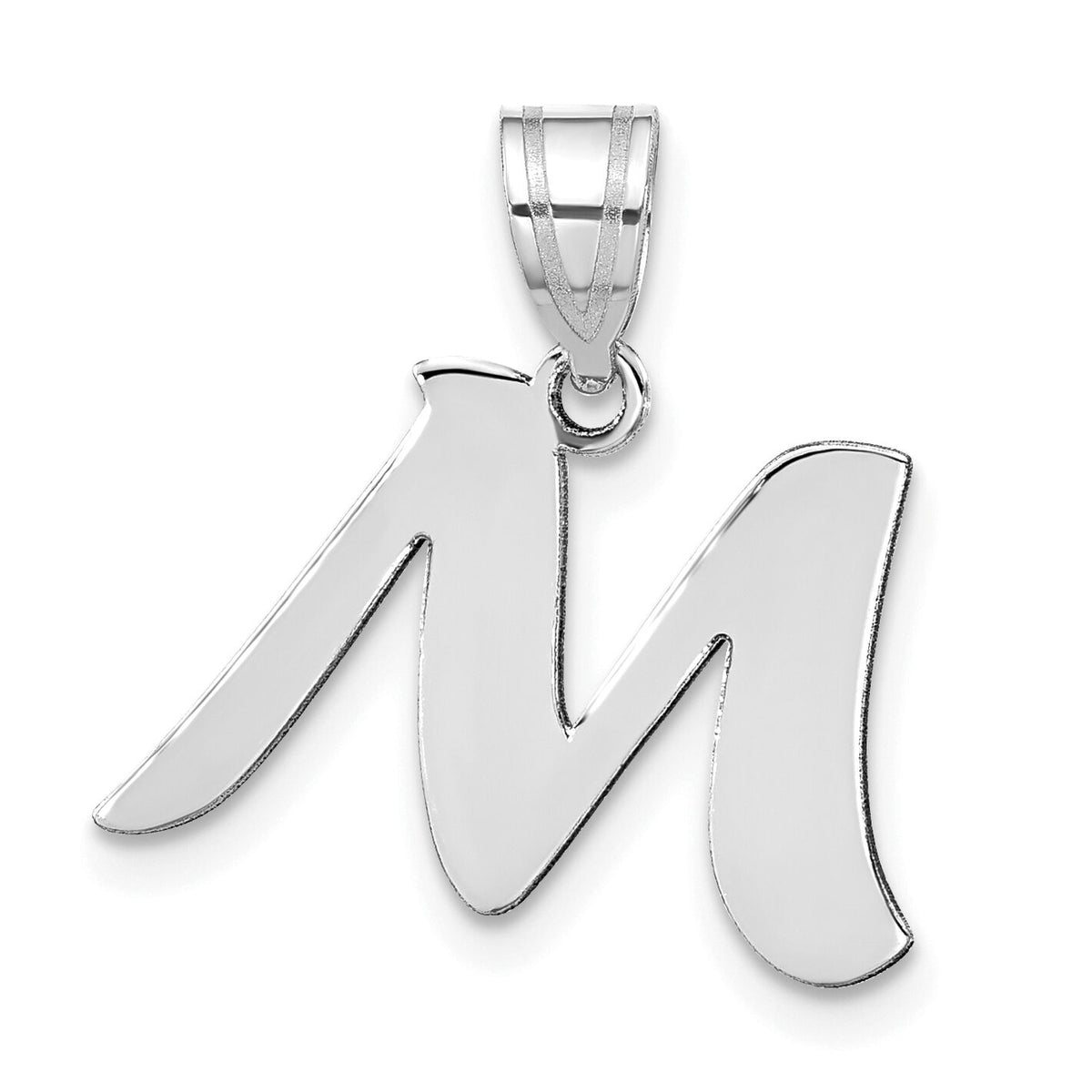 14kw Polished Script Letter M Initial Pendant-YC1438WM