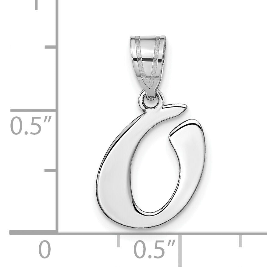 14kw Polished Script Letter O Initial Pendant-YC1438WO