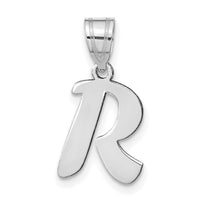 14kw Polished Script Letter R Initial Pendant-YC1438WR