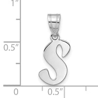 14kw Polished Script Letter S Initial Pendant-YC1438WS