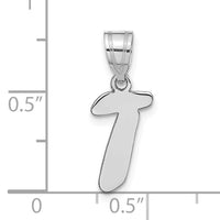 14kw Polished Script Letter T Initial Pendant-YC1438WT