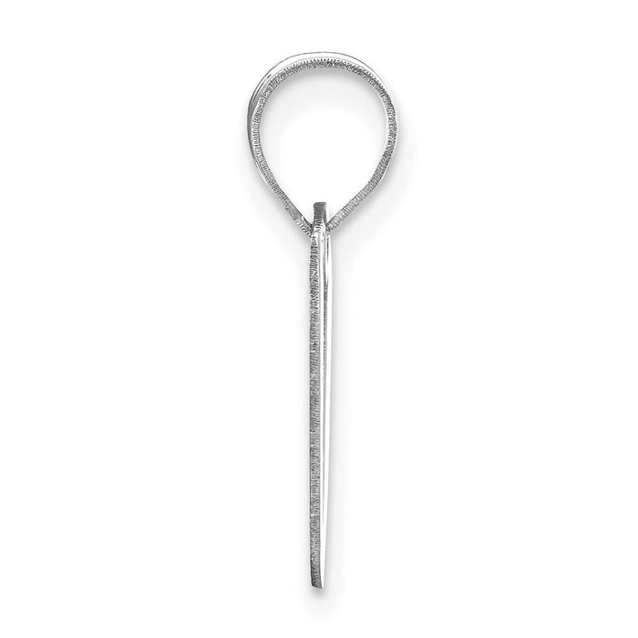 14kw Polished Script Letter V Initial Pendant-YC1438WV
