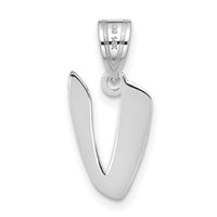 14kw Polished Script Letter V Initial Pendant-YC1438WV