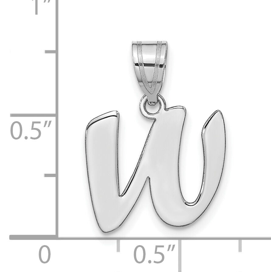 14kw Polished Script Letter W Initial Pendant-YC1438WW