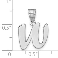 14kw Polished Script Letter W Initial Pendant-YC1438WW