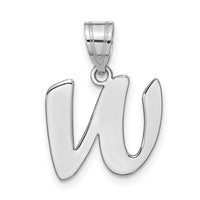 14kw Polished Script Letter W Initial Pendant-YC1438WW