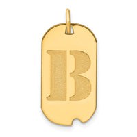 14k Polished Letter B Initial Dog Tag Pendant-YC1439B