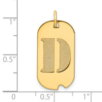 14k Polished Letter D Initial Dog Tag Pendant-YC1439D